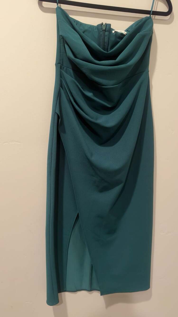 Abercrombie & Fitch Strapless Draped Midi Dress Size M